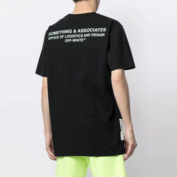Off-White x Something & Associates Crossover Alphabet Printing Short Sleeve Ordinary Version Unisex Black