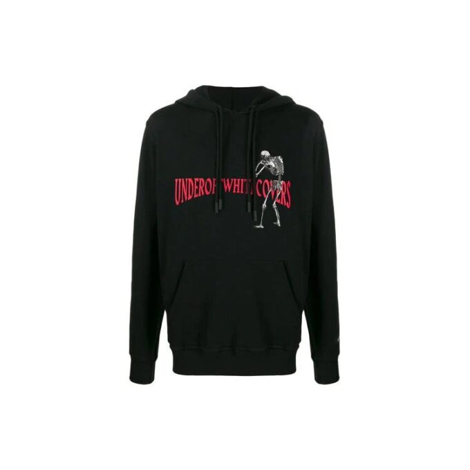 Off-White x UNDERCOVER Crossover Skeleton Printing hooded Long Sleeves Black