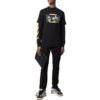 Oil Painting Print Round Neck Short Sleeve T-Shirt “Black”