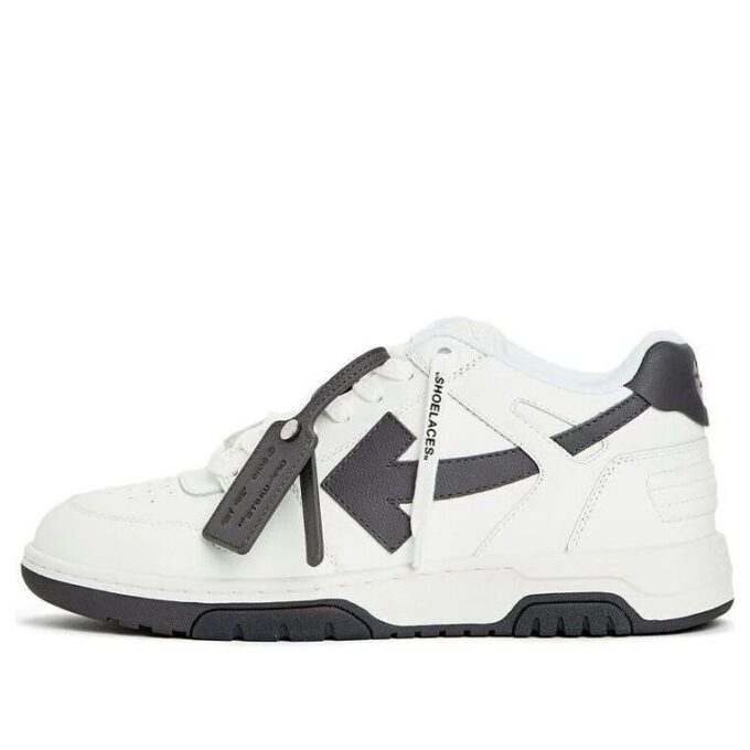 Out Of Office Calf Leather Sneaker “White Black”