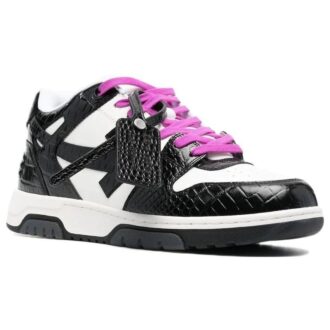 Out Of Office Croco Print Sneaker “Black White Purple”