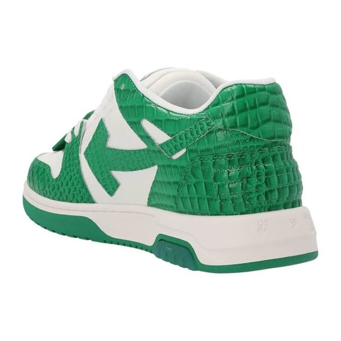 Out Of Office Crocodile Print Low-Top Sneakers “Green White”