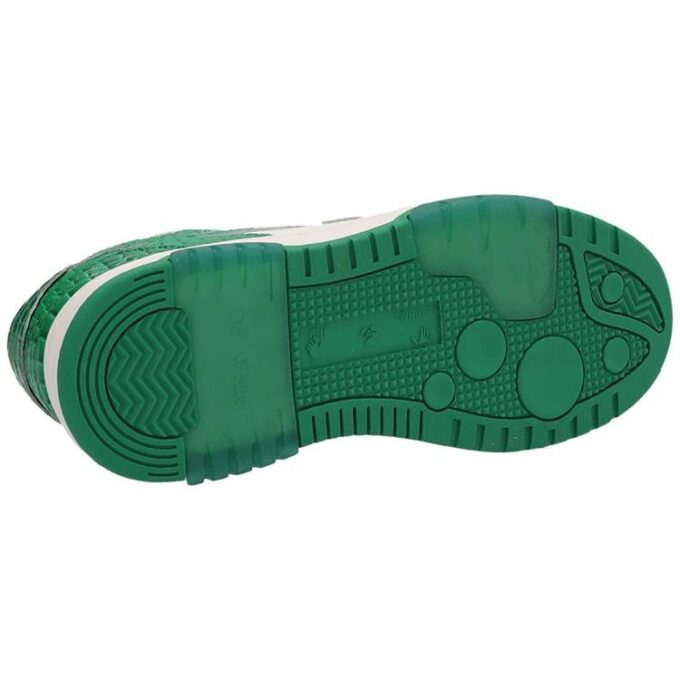 Out Of Office Crocodile Print Low-Top Sneakers “Green White”