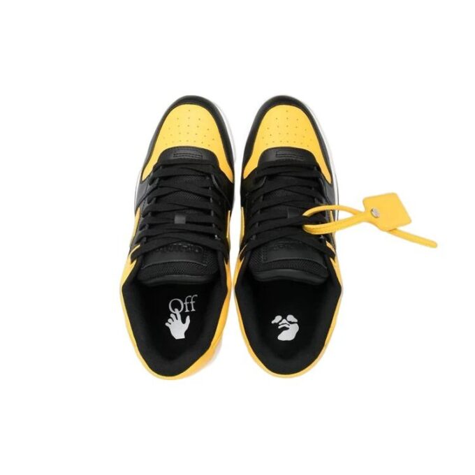 Out Of Office Leather Sneaker “Yellow Black”
