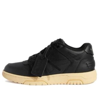 Out Of Office Leather Sneakers “Black Yellow”