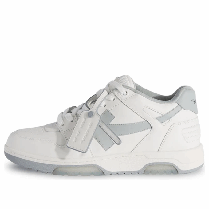 Out Of Office Leather Sneakers “Grey White”