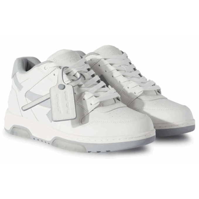 Out Of Office Leather Sneakers “Grey White”