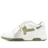 Out Of Office Leather Sneakers “White Olive Green”