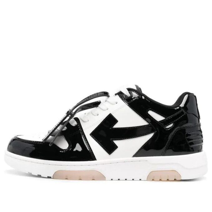 Out Of Office Low-Top Patent Sneaker “Black White”