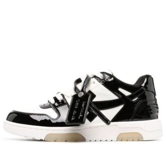 Out Of Office Low-Top Patent Sneaker “Black White”