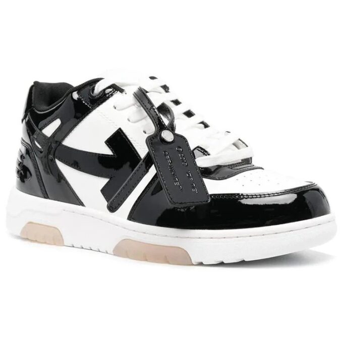 Out Of Office Low-Top Patent Sneaker “Black White”