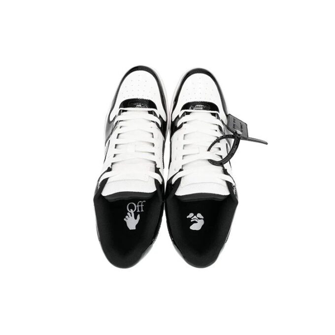 Out Of Office Low-Top Patent Sneaker “Black White”