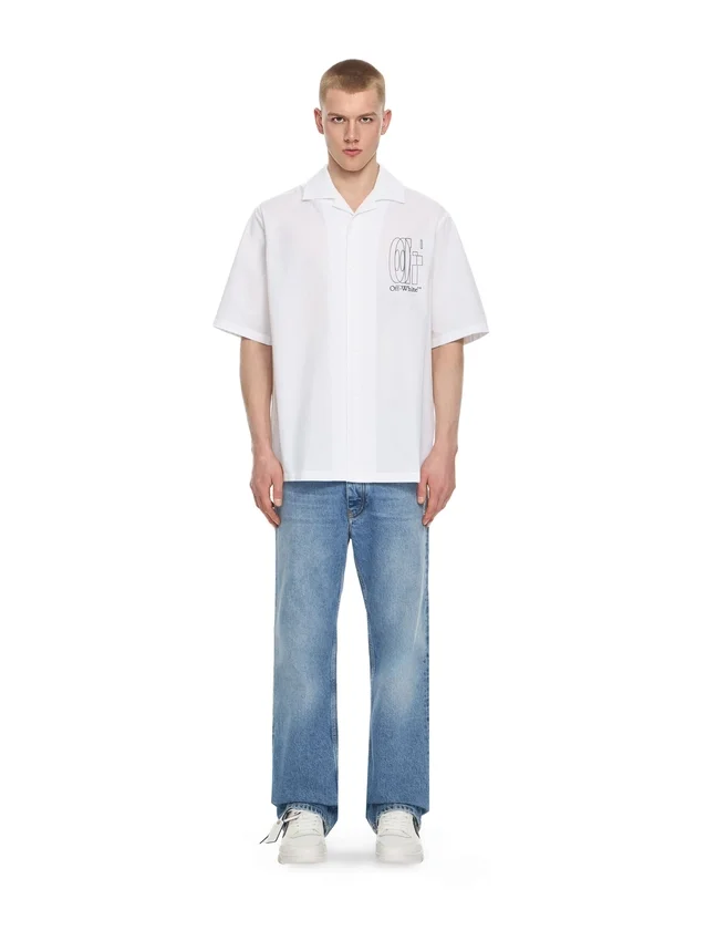 Outline Double Arrow Bowling Shirt Outline Double Arrow Bowling Shirt