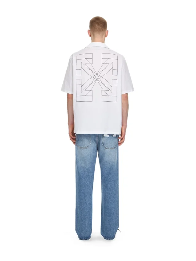 Outline Double Arrow Bowling Shirt Outline Double Arrow Bowling Shirt