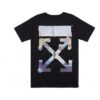 Oversize Painting Arrow Printing Cotton Round Neck Short Sleeve Loose Fit Black