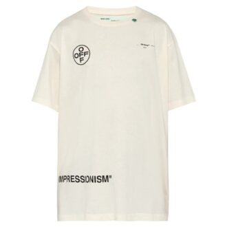 Oversized Diag Stencil T-Shirt “White Fuchsia Pink”