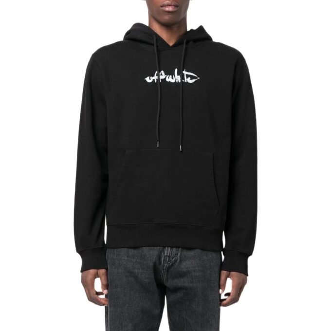 Paint Arrow Slim Hoodie “Black White”