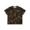 Paintbrush Short-Sleeve Camouflage Oversize Round Neck