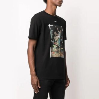 Painting Printing Short Sleeve Black