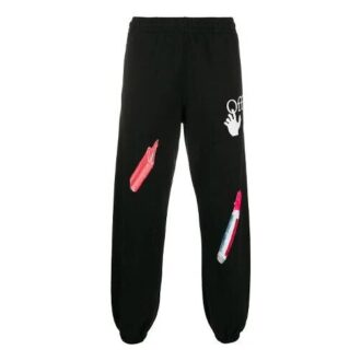 Pascal Pill Applique Sports Pants Men’ s Black