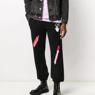 Pascal Pill Applique Sports Pants Men’ s Black