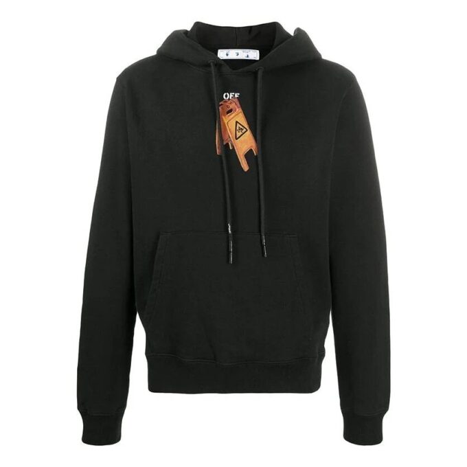 Pascal Printing Hooded Pullover Men Black