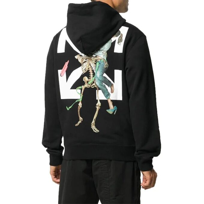 Pascal Printing Hooded Pullover Men Black