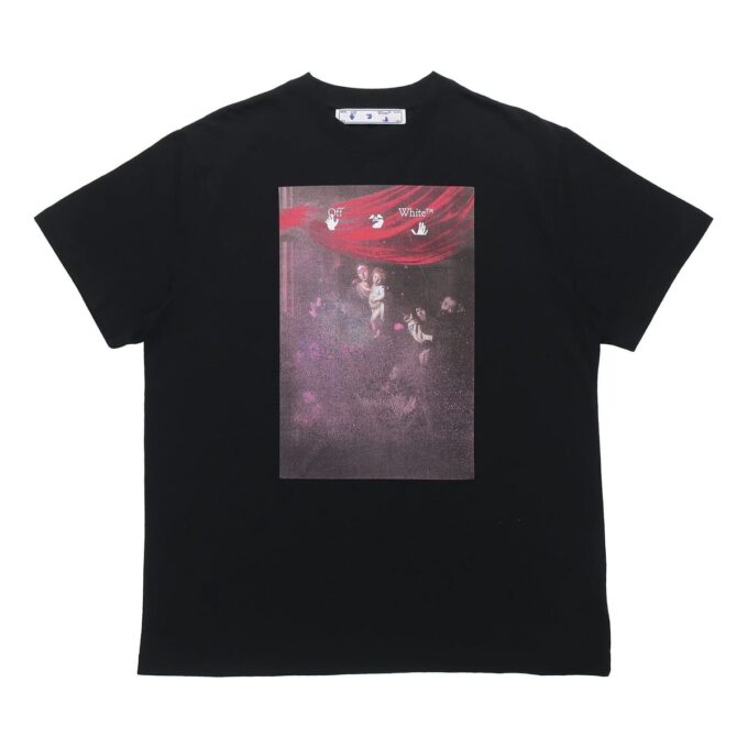Pattern Arrow Printing Loose Fit Short Sleeve Black