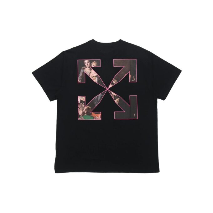 Pattern Arrow Printing Loose Fit Short Sleeve Black