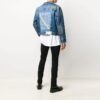 Pattern Printing Denim Jacket Loose Fit Blue