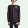 Pattern Printing Round Neck Pullover Long Sleeves Slim Fit Version Black
