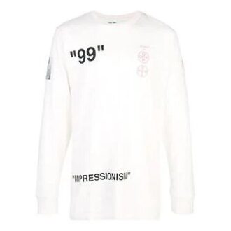 Pattern Printing Round Neck White