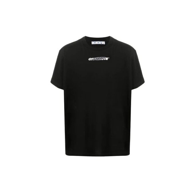 Pattern Printing Short Sleeve Black