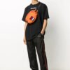 Pattern Printing Short Sleeve Black