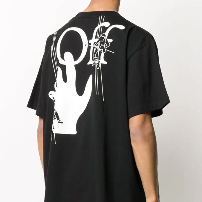 Pattern Printing Short Sleeve Black