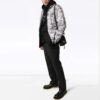 Pattern Zipper Sports Jacket Loose Fit Gray White