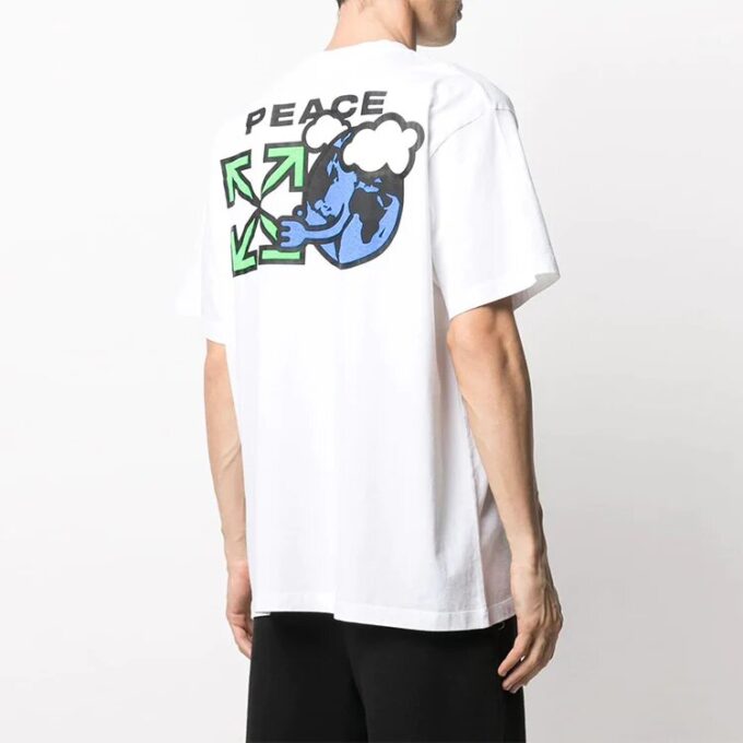 Peace Worldwide Over Tee “White/Green”