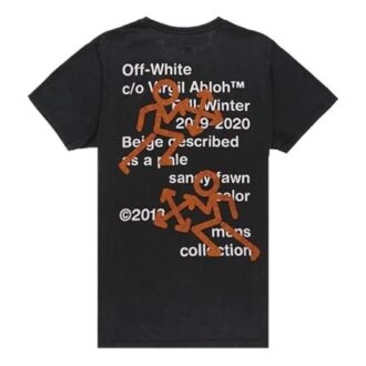 Pictogram Embroidered Slim Arrow Printing Short Sleeve t Ordinary Version Black