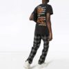 Pictogram Embroidered Slim Arrow Printing Short Sleeve t Ordinary Version Black
