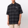 Plaid Casual Short Sleeve Shirt Black