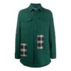 Plaid Design Shirt Jacket Green