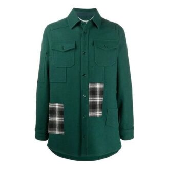 Plaid Design Shirt Jacket Green