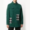 Plaid Design Shirt Jacket Green
