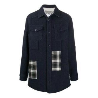 Plaid Detail Shirt Jacket Black