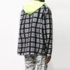 Plaid hooded Long Sleeves Shirt Loose Fit Black