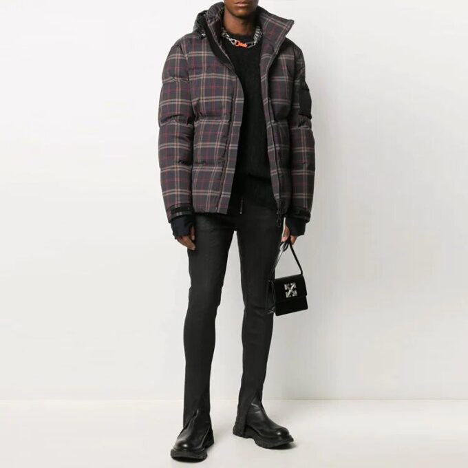 Plaid Jacket Slim Fit Version Navy Blue