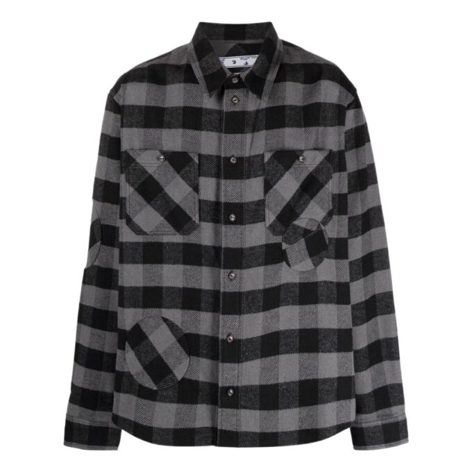 Plaid Long Sleeves Shirt Gray