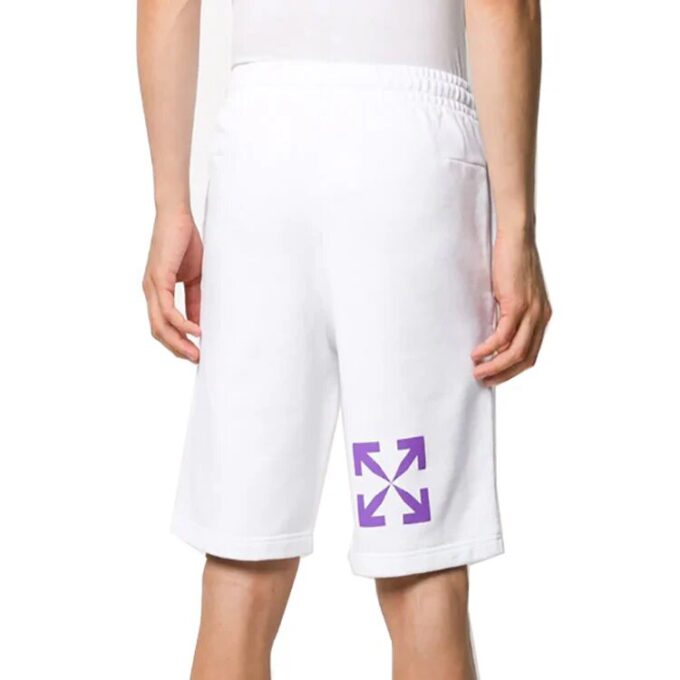 Portrait Pattern Printing Shorts White
