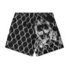 Portrait Printing Shorts Black White