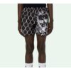 Portrait Printing Shorts Black White
